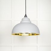 49522F From The Anvil Smooth Brass Harborne Pendant in Flock Smooth Brass