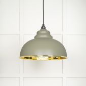 49522TU From The Anvil Smooth Brass Harborne Pendant in Tump Smooth Brass