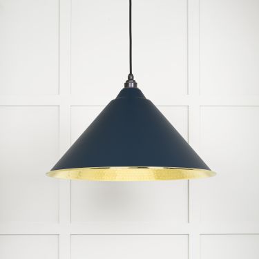 Click Here To Enlarge This Photo Of 49523DU From The Anvil Hammered Brass Hockley Pendant in Dusk Hammered Brass