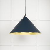 49523DU From The Anvil Hammered Brass Hockley Pendant in Dusk Hammered Brass