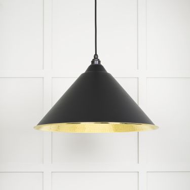Click Here To Enlarge This Photo Of 49523EB From The Anvil Hammered Brass Hockley Pendant in Elan Black Hammered Brass
