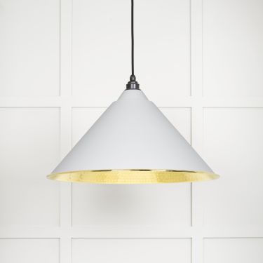 Click Here To Enlarge This Photo Of 49523F From The Anvil Hammered Brass Hockley Pendant in Flock Hammered Brass