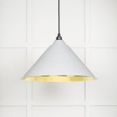 49523F From The Anvil Hammered Brass Hockley Pendant in Flock Hammered Brass