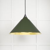 49523H From The Anvil Hammered Brass Hockley Pendant in Heath Hammered Brass