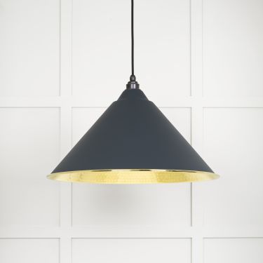 Click Here To Enlarge This Photo Of 49523SO From The Anvil Hammered Brass Hockley Pendant in Soot Hammered Brass
