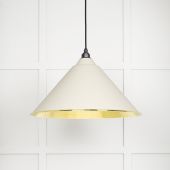 49523TE From The Anvil Hammered Brass Hockley Pendant in Teasel Hammered Brass