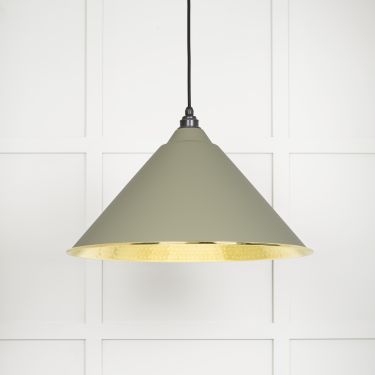 Click Here To Enlarge This Photo Of 49523TU From The Anvil Hammered Brass Hockley Pendant in Tump Hammered Brass
