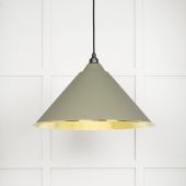 49523TU From The Anvil Hammered Brass Hockley Pendant in Tump Hammered Brass