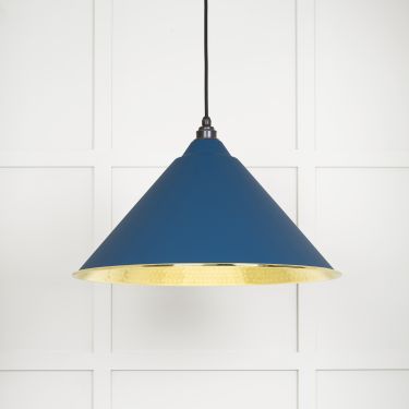 Click Here To Enlarge This Photo Of 49523U From The Anvil Hammered Brass Hockley Pendant in Upstream Hammered Brass