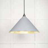 49524BI From The Anvil Smooth Brass Hockley Pendant in Birch Smooth Brass