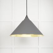 49524BL From The Anvil Smooth Brass Hockley Pendant in Bluff Smooth Brass