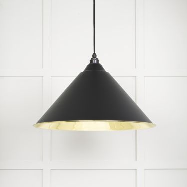 Click Here To Enlarge This Photo Of 49524EB From The Anvil Smooth Brass Hockley Pendant in Elan Black Smooth Brass