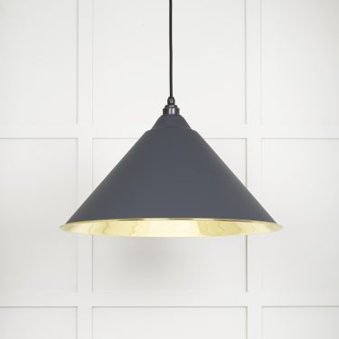Click Here To Enlarge This Photo Of 49524SL From The Anvil Smooth Brass Hockley Pendant in Slate Smooth Brass