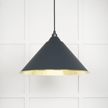 Click Here To Enlarge This Photo Of 49524SO From The Anvil Smooth Brass Hockley Pendant in Soot Smooth Brass