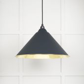 49524SO From The Anvil Smooth Brass Hockley Pendant in Soot Smooth Brass