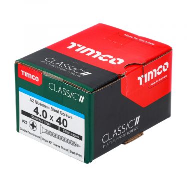 Click Here To Enlarge This Photo Of TIMCO Classic Multi-Purpose Countersunk A2 Stainless Steel Woodscrews