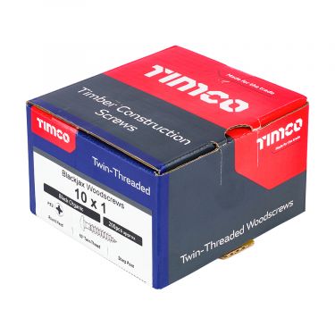 Click Here To Enlarge This Photo Of TIMCO Twin-Threaded Round Head Black Woodscrews