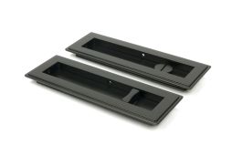 50120 From the Anvil Aged Bronze 175mm Art Deco Rectangular Pull - Privacy Set