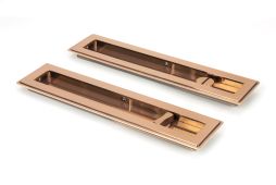 50139 From the Anvil Polished Bronze 250mm Art Deco Rectangular Pull -Privacy Set