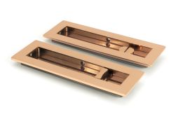 50140 From the Anvil Polished Bronze 175mm Plain Rectangular Pull - Privacy Set