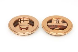 50147 From the Anvil Polished Bronze 75mm Art Deco Round Pull - Privacy Set
