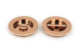 50149 From the Anvil Polished Bronze 75mm Plain Round Pull - Privacy Set