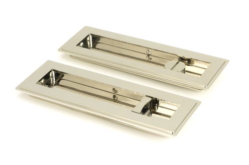 Click Here To Enlarge This Photo Of 50156 From the Anvil Polished Nickel 175mm Art Deco Rectangular Pull -Privacy Set