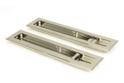 50157 From the Anvil Polished Nickel 250mm Art Deco Rectangular Pull -Privacy Set