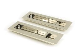 50158 From the Anvil Polished Nickel 175mm Plain Rectangular Pull - Privacy Set