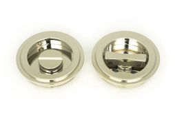 50164 From the Anvil Polished Nickel 60mm Art Deco Round Pull - Privacy Set