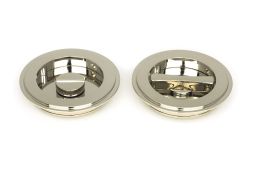 50165 From the Anvil Polished Nickel 75mm Art Deco Round Pull - Privacy Set