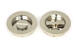 50166 From the Anvil Polished Nickel 60mm Plain Round Pull - Privacy Set