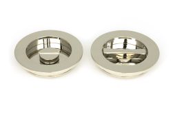 50167 From the Anvil Polished Nickel 75mm Plain Round Pull - Privacy Set