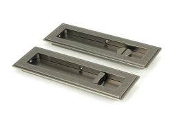 50174 From the Anvil Pewter 175mm Art Deco Rectangular Pull - Privacy Set