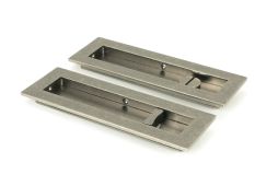 50176 From the Anvil Pewter 175mm Plain Rectangular Pull - Privacy Set