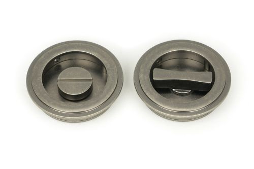 Click Here To Enlarge This Photo Of 50182 From the Anvil Pewter 60mm Art Deco Round Pull - Privacy Set