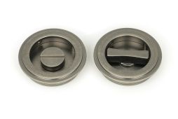 50182 From the Anvil Pewter 60mm Art Deco Round Pull - Privacy Set