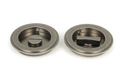 50183 From the Anvil Pewter 75mm Art Deco Round Pull - Privacy Set