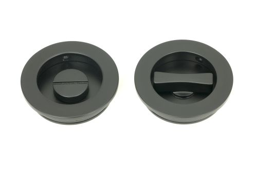 Click Here To Enlarge This Photo Of 50220 From the Anvil Matt Black 60mm Plain Round Pull - Privacy Set