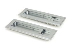 50640 From the Anvil Satin Chrome 175mm Art Deco Rectangular Pull - Privacy Set