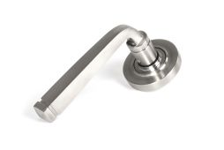 49848 From the Anvil Satin Marine SS (316) Avon Round Lever on Rose Set (Plain)