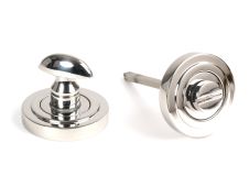 49861 From the Anvil Polished Marine SS (316) Round Thumbturn Set (Art Deco)