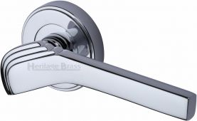 TIF1926-PC Heritage Brass Door Handle Lever on Rose Tiffany Design Polished Chrome Finish