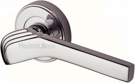 TIF1926-PNF Heritage Brass Door Handle Lever on Rose Tiffany Design Polished Nickel Finish