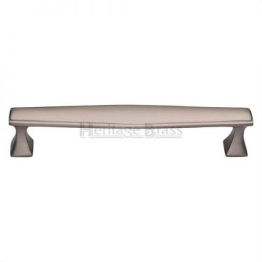 Click Here To Enlarge This Photo Of C0334 203-SN Heritage Brass Cabinet Pull Deco Design 203mm ctc Satin Nickel Finish