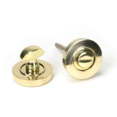 50750 From the Anvil Polished Brass Round Thumbturn Set (Plain)