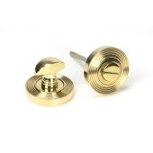 50752 From the Anvil Polished Brass Round Thumbturn Set (Beehive)