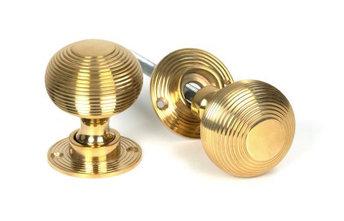 Click Here To Enlarge This Photo Of 50840 From the Anvil Polished Brass Heavy Beehive Mortice/Rim Knob Set