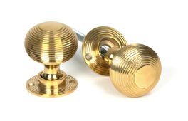 50840 From the Anvil Polished Brass Heavy Beehive Mortice/Rim Knob Set