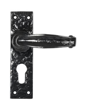 Click Here To Enlarge This Photo Of 46576 From the Anvil Antique Black MF Lever Euro Lock Set